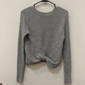 Hollister Women's Gray Front Knot Sweater Size Small